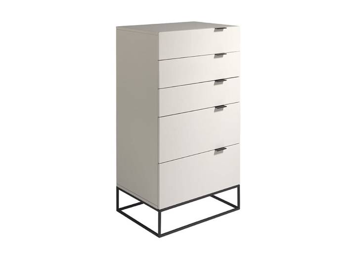 Chiffonnier en effet bois gris et acier
