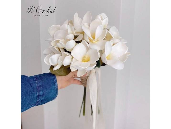 PEORCHID-Bouquet de Patients Magnolia Boho, Décoration de Mariage, Fleurs Artificielles pour Mariée, Personnalisé