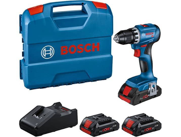Perceuse sans fil GSR 18V-45 - Bosch - avec 3 batteries ProCore 18V 4.0Ah - chargeur - L-Case - 0615A5002N