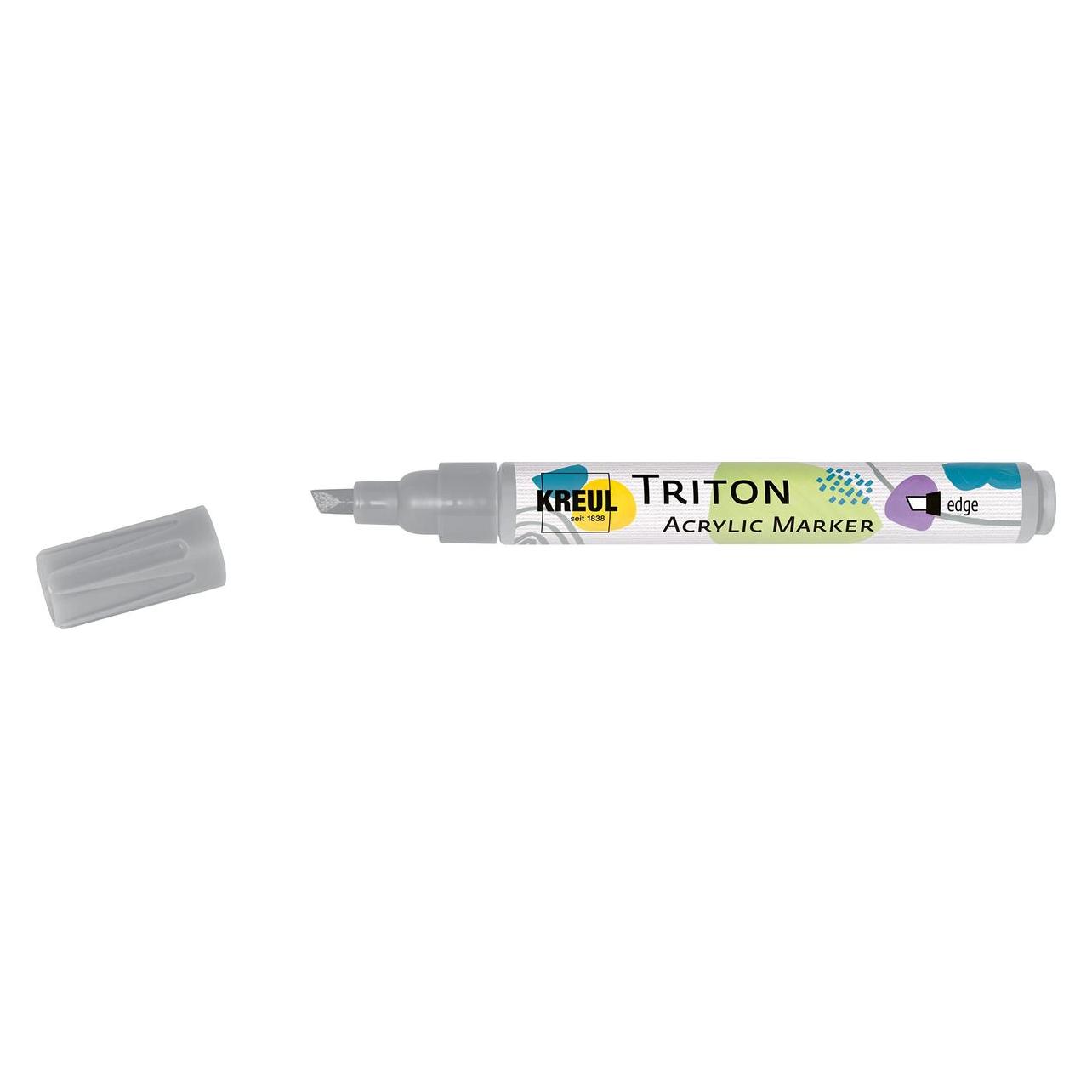 Kreul 17849 - Triton Acrylic Marker Edge, Neutralgrau, Stichstärke 1 bis 4 mm, mit Edge-Spitze als A (1x) (17849)