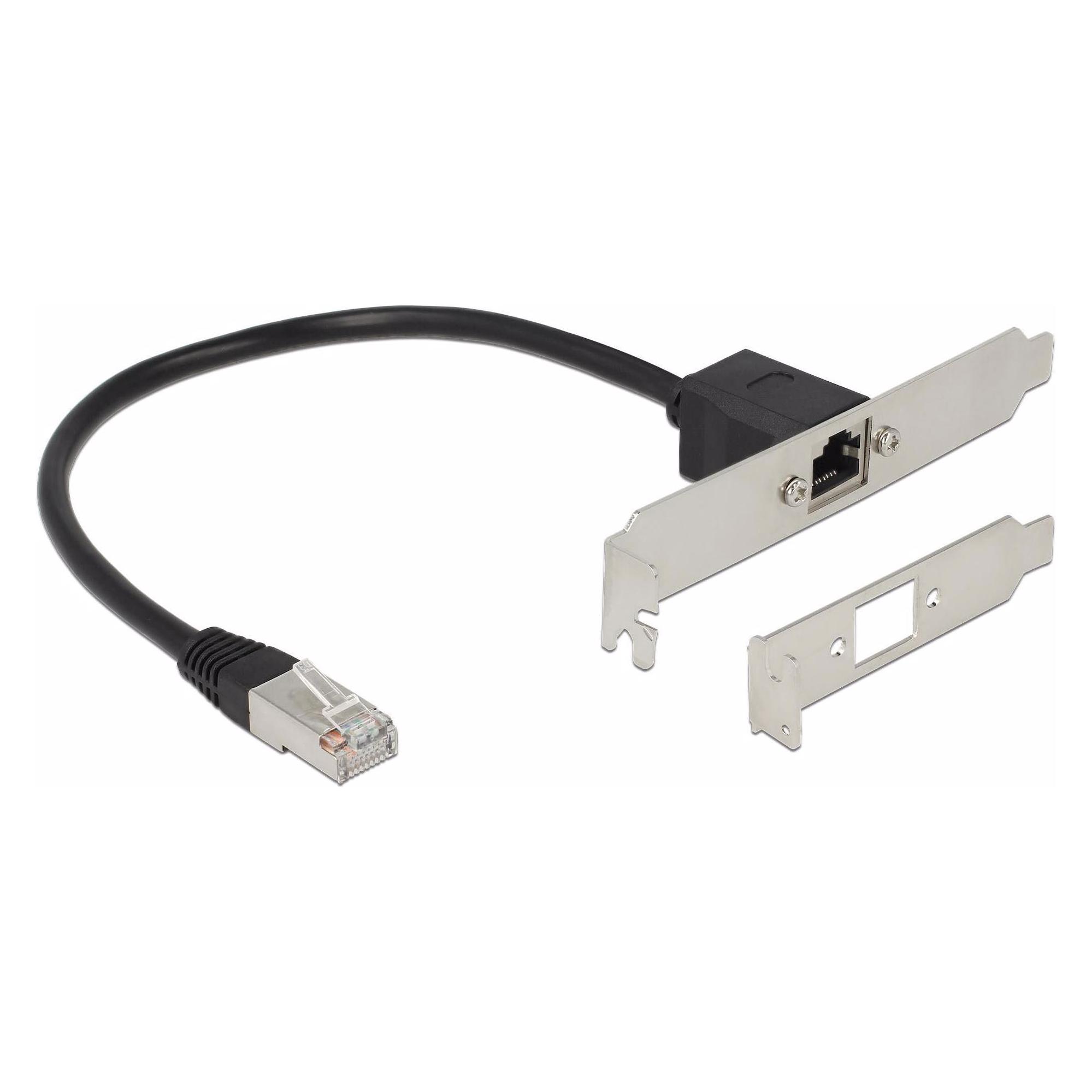 Delock Bracket RJ45 Cat.5e, 30cm inkl. Low Profile Slotblende (F/UTP, CAT5e, 0.30 m) (85803)