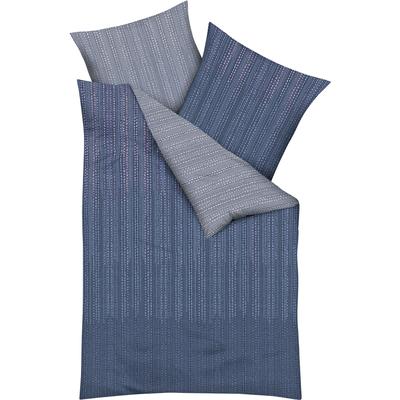Wendebettwäsche KAEPPEL "Vertigo", blau (saphir), B/L: 155cm x 220cm, 1 Stk., 1 Stk., Mako-Satin, B/L: 80cm x 80cm, 2 Stk., Mako-Satin, Obermaterial: 100% Baumwolle, Bettwäsche, Wendebettwäsche