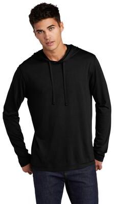Sport-Tek ST406 PosiCharge Tri-Blend Wicking Long Sleeve Hoodie T-Shirt in Black Triad Solid size 4XL   Triblend
