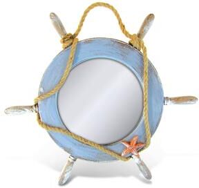 Puzzled Nautical Decor Plastic Pacific Mirror Boat Wheel