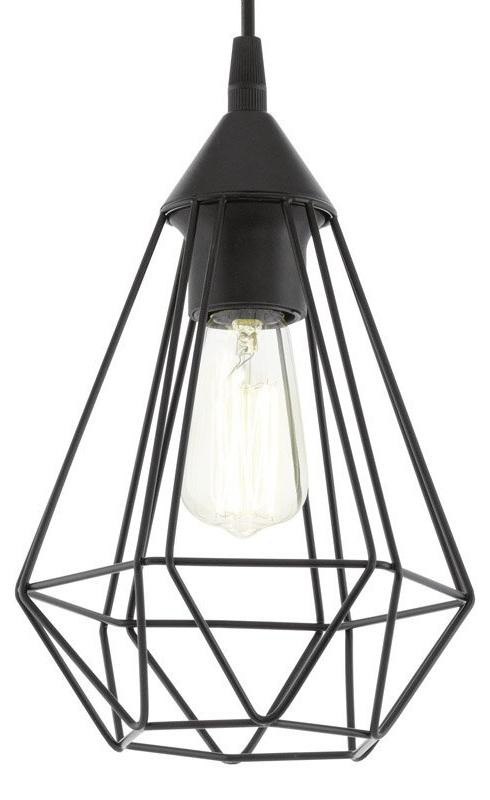 Eglo Hanglamp Tarbes Zwart Metaal Dimmable Diameter: 17 cm
