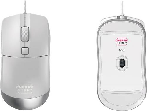Cherry XTRFY M50 White Wired Mouse Maus Kabelgebunden Optisch Weiß 5 Tasten 12000 dpi