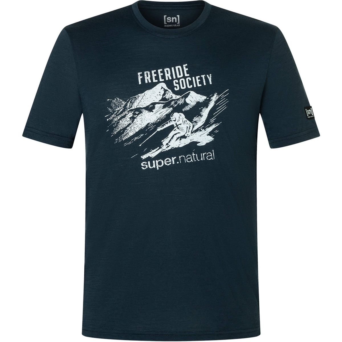Super.Natural M Freeride Society Tee blueberry/various (W55) S SNMP01281W55S