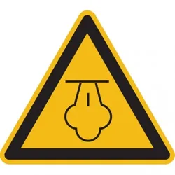 König Werbeanlagen Dreifke® Warnung vor heißem Dampf DIN EN ISO 7010-W080 - 100 mm Folie selbstklebend