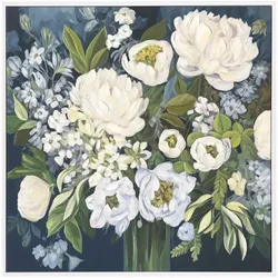 La Casa »Blumenstrauß blau weiß« Ölbild handbemalt 100x100 cm