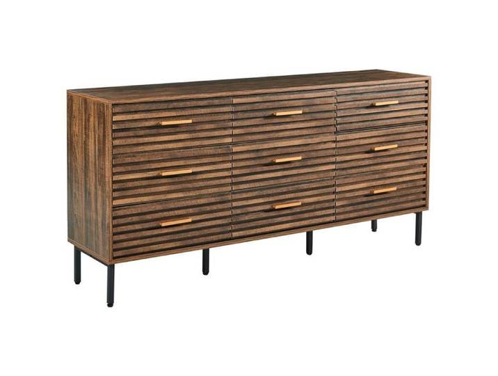 Commode à 9 tiroirs KEITH Marron foncé