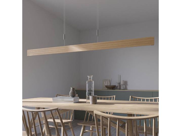 Hängeleuchte Lise Quitani, dimmbar, Holz hell, für Wohn- / Esszimmer, Holz, Design