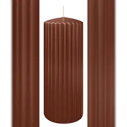 Wiedemann Kerzen Rillen Kerzen Kastanie 200 x Ø 80 mm, 4 Stück
