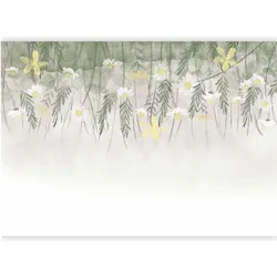 Artgeist, Tapete, Fototapete - Home herbarium - subtle floral motif with flowers in watercolour style (450 x 315 cm)