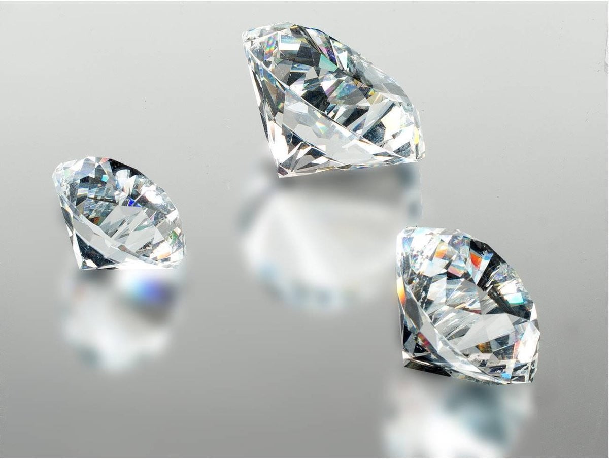 Formano Diamant Kristal Decoratie Kegel Set van 3, Ø 4-5-6 cm