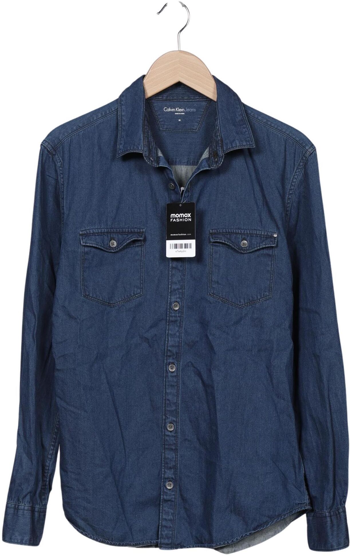 Calvin Klein Jeans Herren Hemd, Blau, Gr. M, Baumwolle - Second Hand