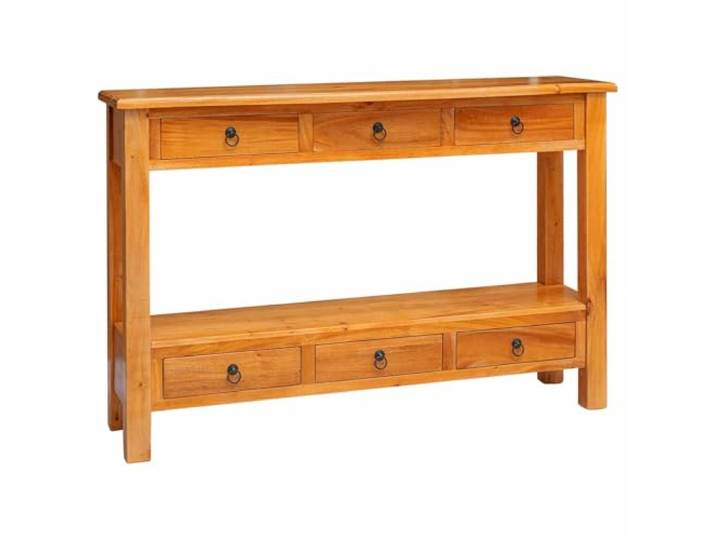HKTMGDNG Konsolentisch Massiv Mahagoni mit 6 Schubladen 115x32x76cm Vielseitiger Beistelltisch aus Mahagoniholz für Flur und Schlafzimmer. Bereits voll aufgebaut geliefert.