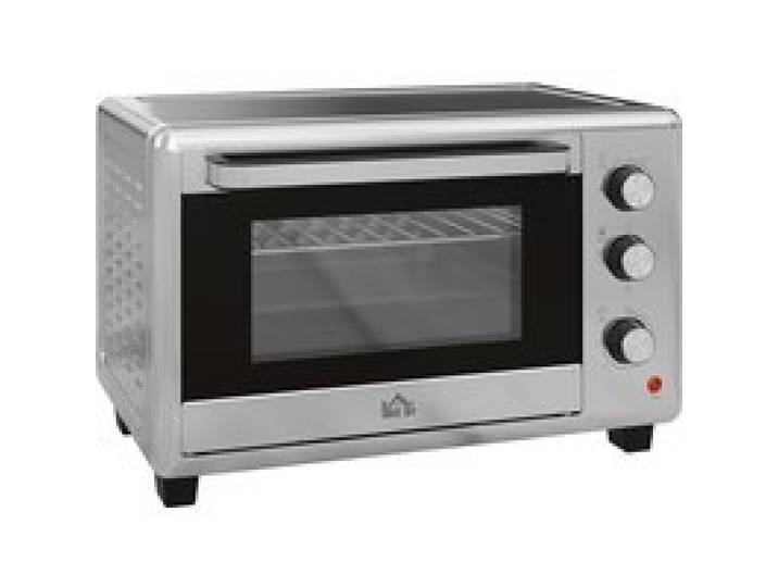 Four Électrique Posable 30L - Mini Four avec Minuterie et 3 Modes de Cuisson - 1600W Argent