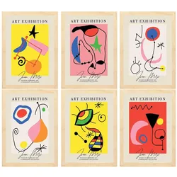 POSTER Set Mit 6 Illustrationen Von Joan Miró A3 Rahmen Aus Hellem Holz