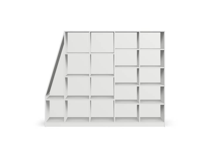 Breiter Dachschrägenschrank Premium Dekore Weiß­grau