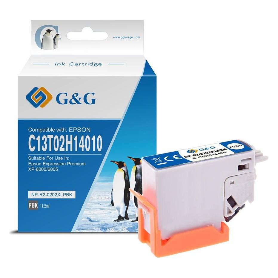 G&G kompatibel Ink mit C13T02H14010, NP-E-0202XLPBK, photo black (15179)