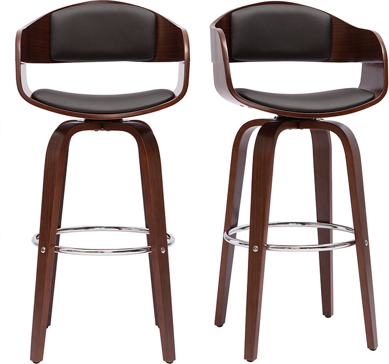 Miliboo Vintage-Barhocker drehbar 360° Walnuss H67.5 cm GAO
