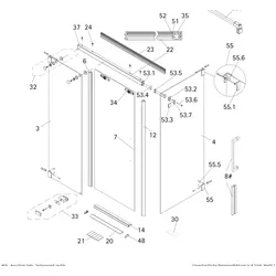 HSK Ersatzteile Oberprofil außen, rechts, E88256-3-R E88256-3-R