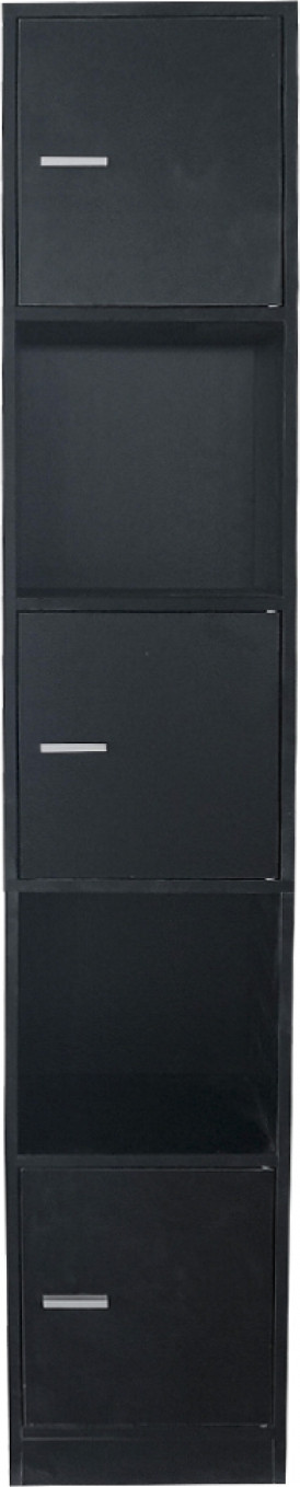 VDD Kolomkast voor badkamer, slaapkamer of hal, zwart, Hoogte: 180 cm