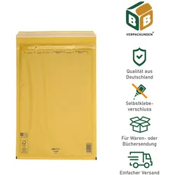 BB-Verpackungen GmbH 300 x Luftpolsterversandtasche (300 x 445 mm) 9 / J braun Luftpolstertaschen Versandtaschen Selbstklebeverschluss Bücher Briefe BB-Verpackungen