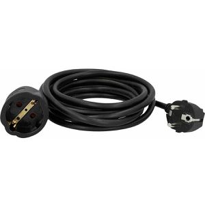 Unitec Verlängerungskabel 44565, für innen, Schutzkontakt, Kabeltyp H05VV-F aus Kunststoff, schwarz, 3 m