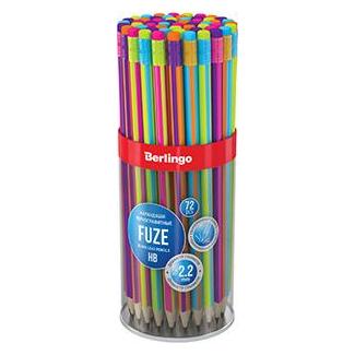 Berlingo Fuze Bleistift, Farbe, 72 Stück, mit Radiergummi (HB, 72x) (276672)