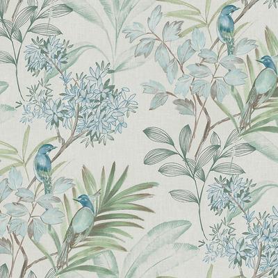 Este Floral Wallpaper - Turquoise - Ballard Designs