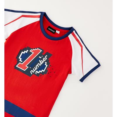 T-Shirt SARABANDA "BABY BOY SUMMER T-SHIRT", Jungen, Gr. 116, rot, 100% Baumwolle, Shirts T-Shirt