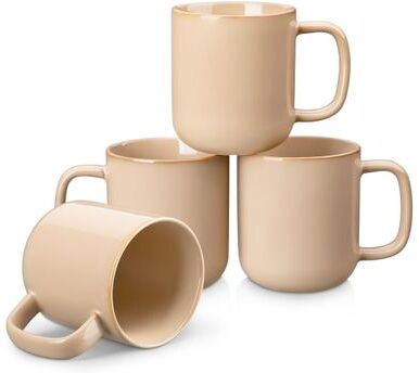vancasso PLA Stoneware 4-Piece Classic Curved Edge Mug Set 12oz/16oz