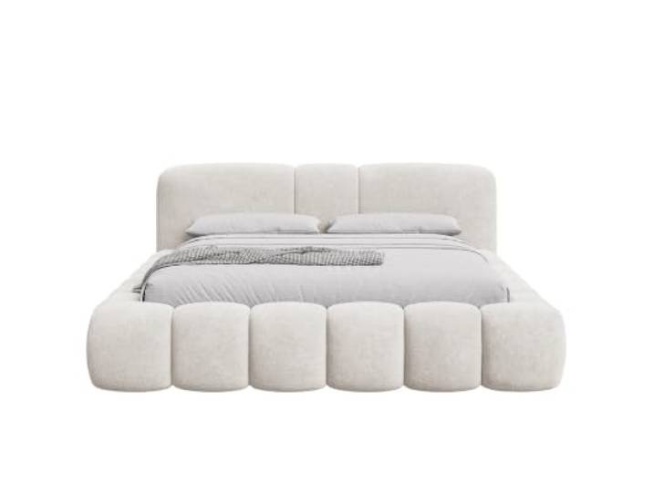 Chilly. Möbel Design Bett Bianco - Komfort Polsterbett mit Bettkasten, Metallrahmen, Stauraum und gepolstertem Kopfteil - 180x200 cm - Monte Beige