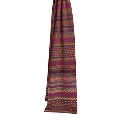 Schal BURLINGTON "Fair Isle", Jungen, Gr. onesize, lila wood (8724), Modetücher Schal