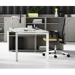 Büro Schreibtisch mit viel Stauraum modern Lewo 5