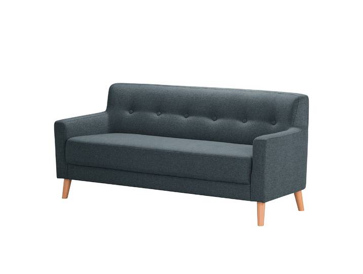 Canapé Bette I 3 places Bleu/Bleu Tissu 180 x 82 x 80cm Scandi