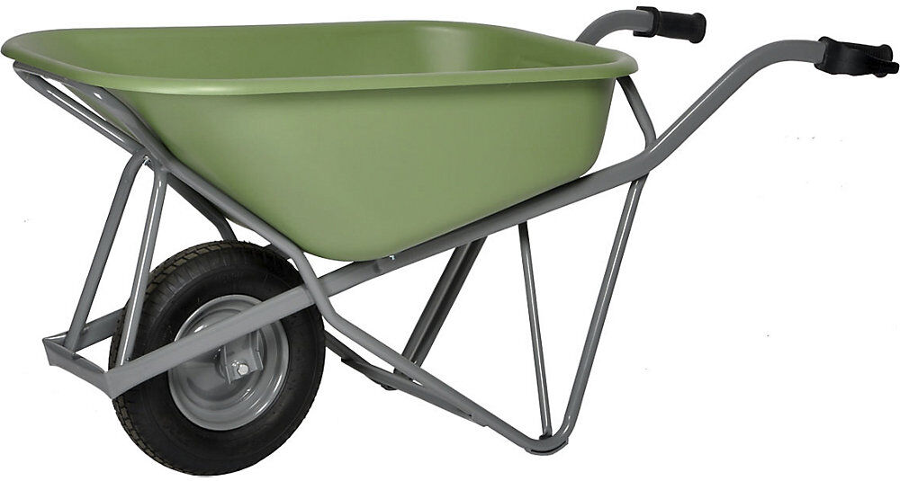 Profi-Max Plus Schubkarre, aus Stahl, 90 l, HDPE-Mulde grün MATADOR