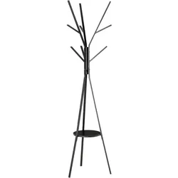 MODFU Garderobenständer aus Metall und MDF, schwarz, 45 x 45 x 180 cm