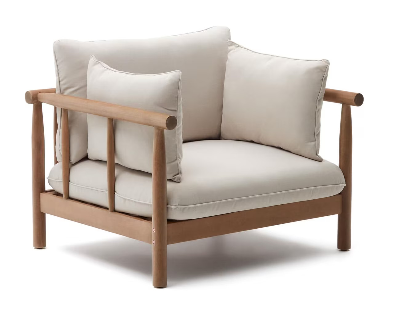 Kave Home Outdoor Fauteuil Sacova Eucalyptushout - Beige