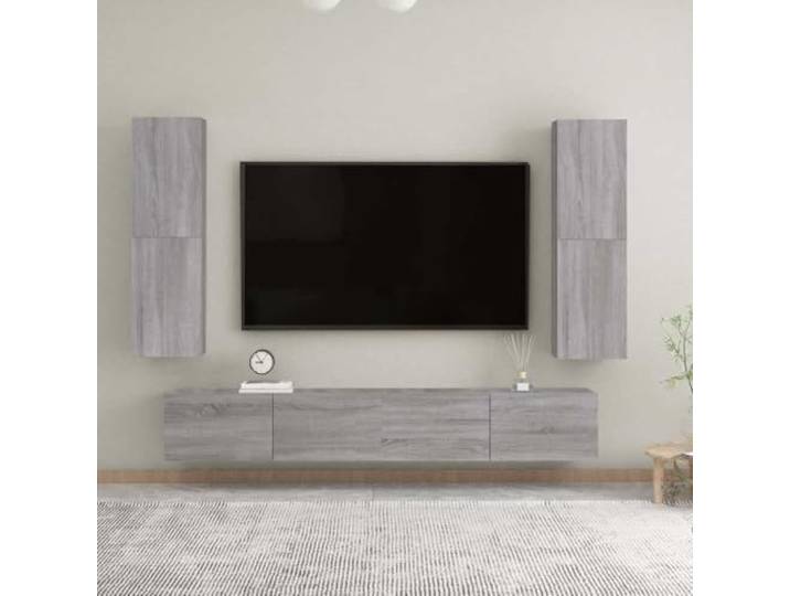 HEFZGDB TV-Wandschrank Grau Sonoma 30,5x30x110 cm mit eleganter Holzwerkstoff-Oberfläche für Wandmontage und Stauraum