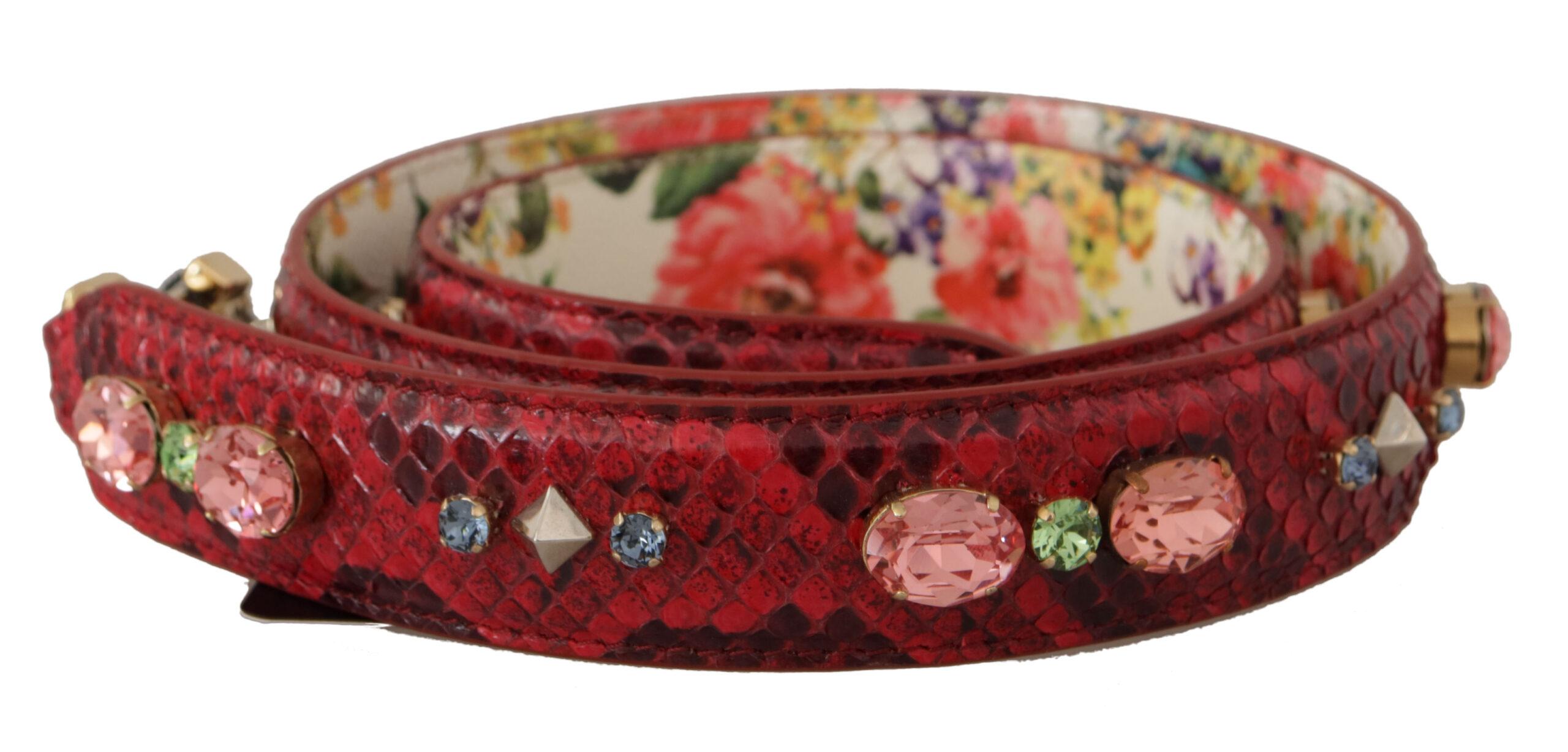 Dolce & Gabbana Elegante Rote Pythonledertasche mit Schulterriemen für Damen