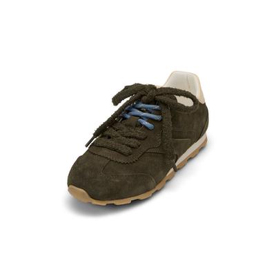 Sneaker MARC O'POLO "mit zweifacher Schnürung", Damen, Gr. 37, braun (mossy earth), Obermaterial: 100% Leder, Schuhe Sneaker