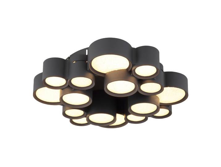 Plafonnier\, Lampe De Salon\, Led\, Anthracite\, Métal\, Ø 45 Cm