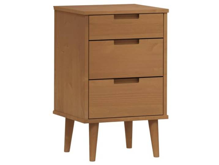 Heofavd Nachttisch Braun 40x35x65 cm Massivholz Kiefer Beistelltisch