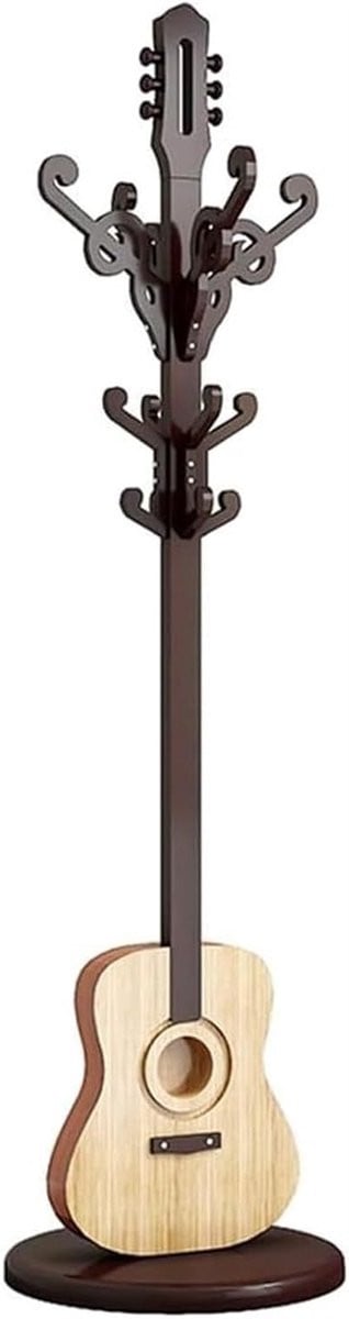 Houten staande kapstok voor jassen en accessoires, Hoogte: 185 cm