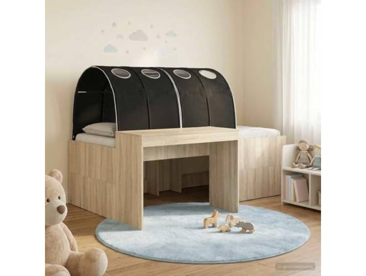 RJPLMFV Bett mit 3 Teilen, Eiche handgefertigt und schwarz, Holz Modernes Design, glatte Oberfläche, 2 Zubehörteile im Lieferumfang enthalten, Verwendung im Innenbereich, einfache Montage