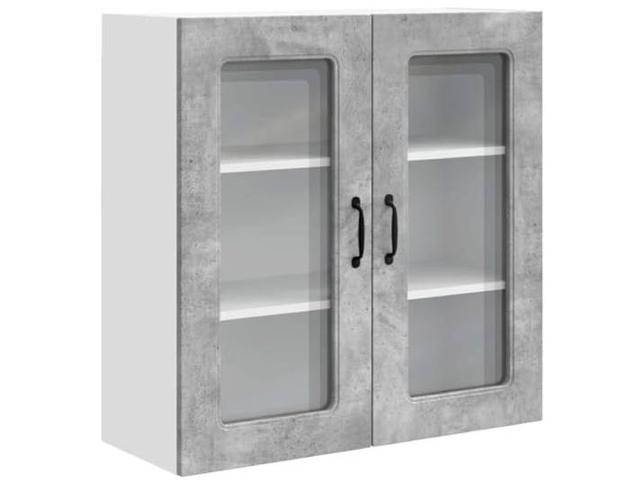 KGHFDVB Küchenschrank 80 x 31 x 80 cm Kalmar Betongrau Holzwerkstoff Holzwerkstoff Betongrau, 3 Regale und 2 Türen, 60 kg Belastbarkeit, für Küche und Vorratsraum, 80 x 31 x 80 cm