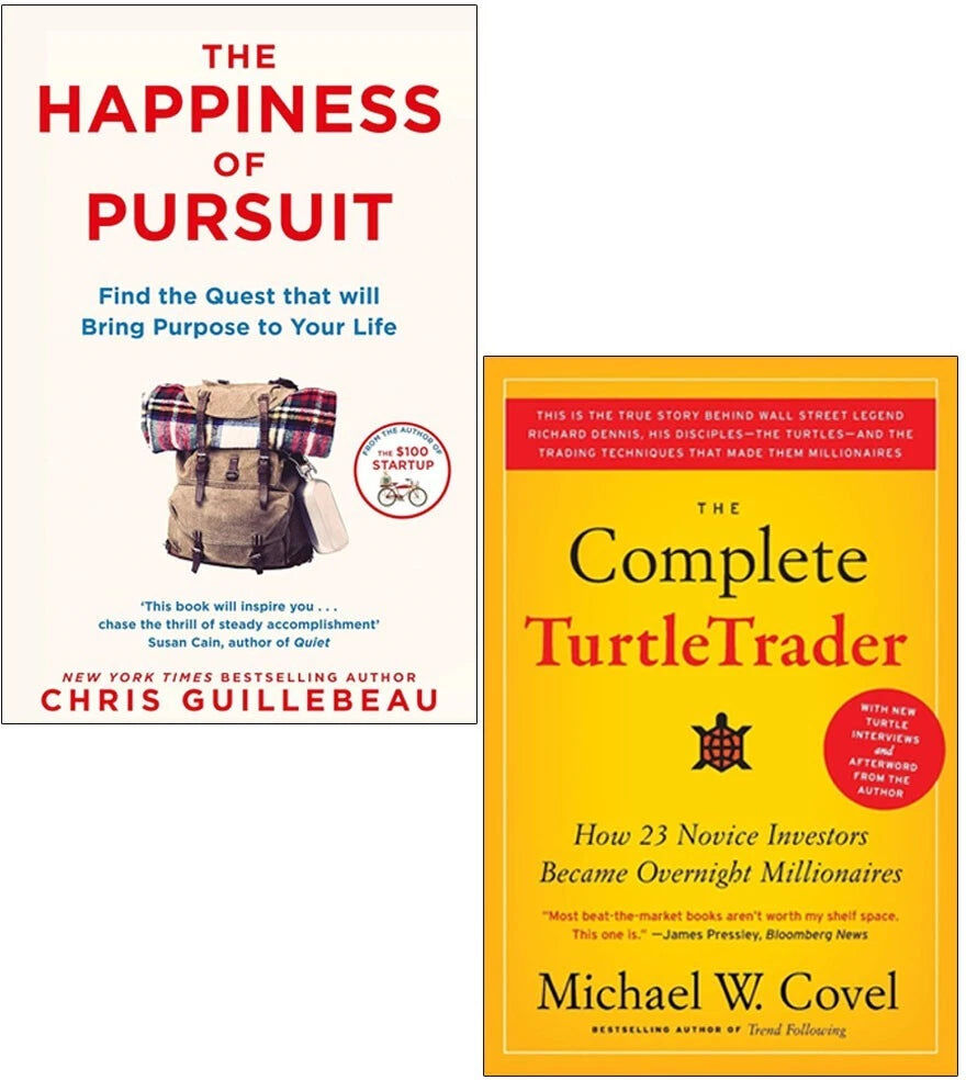 Various Publishers The Complete TurtleTrader & The Happiness of Pursuit 2 Books Collection Set by Michael Covel & Chris Guillebeau - Paperback - Adult Non Fiction Gift