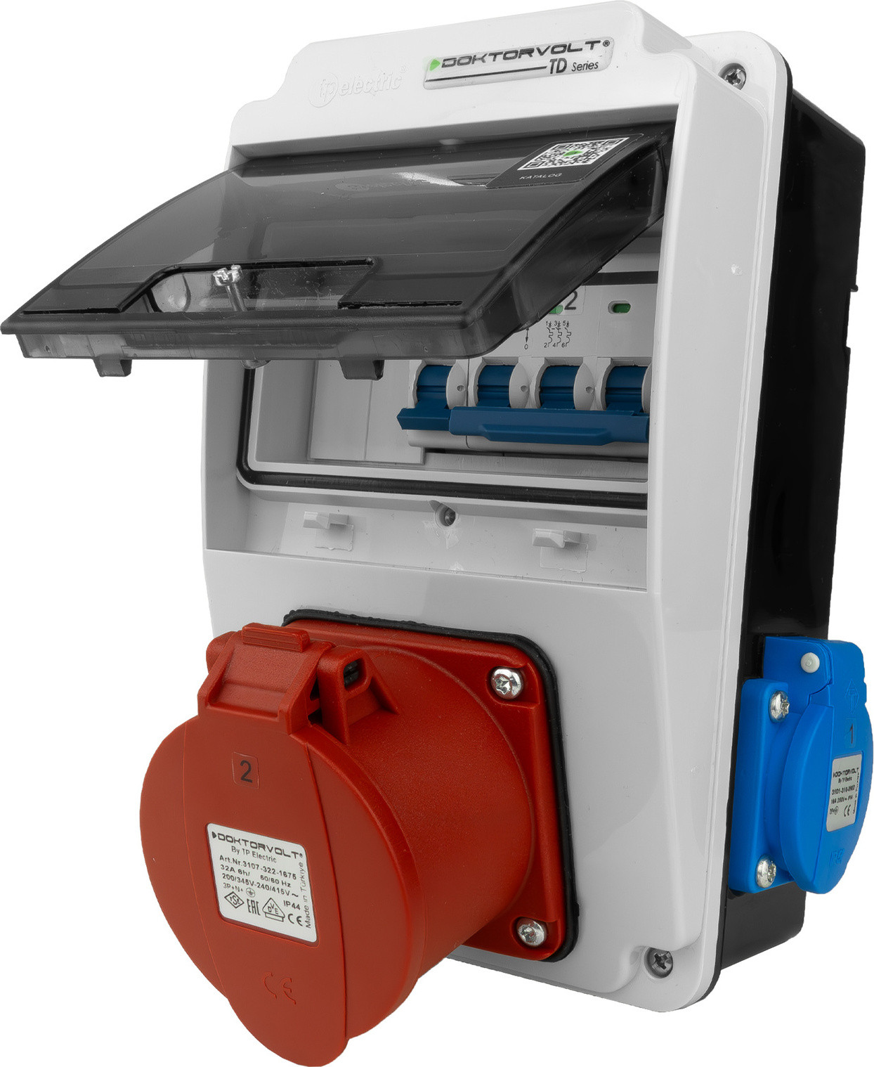 Doktorvolt Wandverdeelpaneel XS-S 32A 2x230V IP44 DV-5060-D